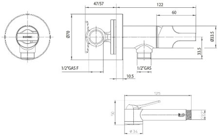 Гигиенический душ со смесителем Bossini Paloma Flat E34001B.030 Хром 