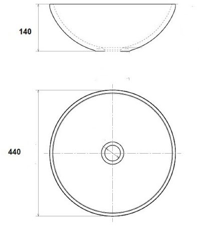 Раковина-чаша Bronze de Luxe 44 2421 Белый глянец 
