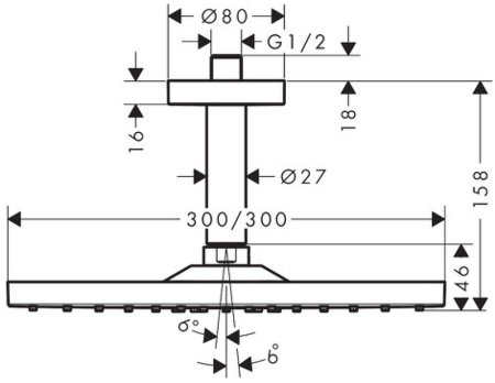 Верхний душ Hansgrohe Raindance E 1 Jet 26250670 Черный матовый 