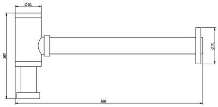 Сифон для раковины Bronze de Luxe 201B Черный матовый 
