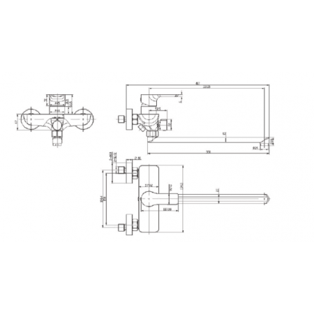 Смеситель для ванны Landberg LB 3907A Хром 
