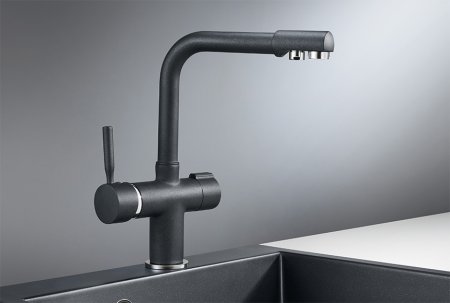Смеситель Granula GR-2088 для кухонной мойки, шварц 