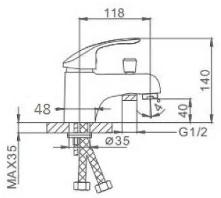 Смеситель для раковины Frap H21 F1221 Хром 