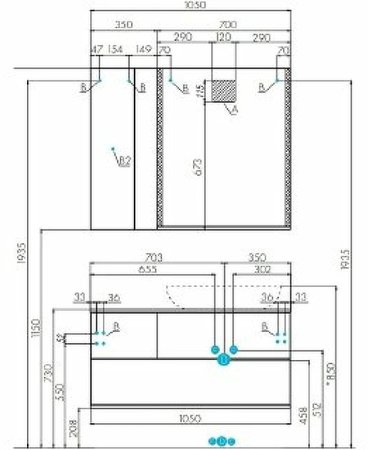 Тумба с раковиной Aquaton Терра 105 1A2469K2TEKA0 подвесная Дуб кантри Антрацит 