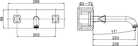 Смеситель D&K Hessen Grimm DA1384401 С ВНУТРЕННЕЙ ЧАСТЬЮ, для раковины 