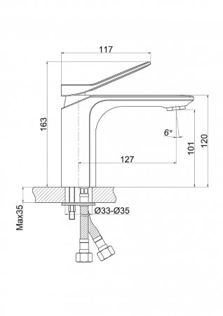 Смеситель для раковины Cersanit Odra 63050 Хром 