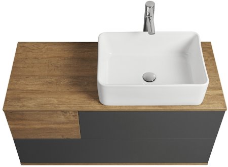 Тумба под раковину Aquaton Терра 105 1A246901TEKA0 подвесная Дуб кантри Антрацит 