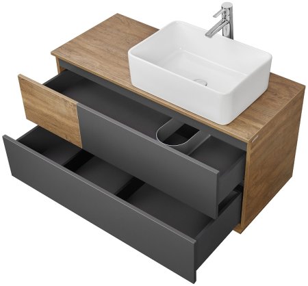 Тумба под раковину Aquaton Терра 105 1A246901TEKA0 подвесная Дуб кантри Антрацит 