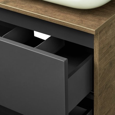 Тумба под раковину Aquaton Терра 105 1A246901TEKA0 подвесная Дуб кантри Антрацит 