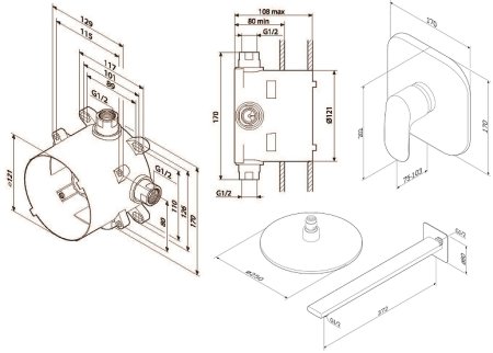 Душевая система AM.PM FM002R000 Хром 