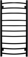 Полотенцесушитель электрический Energy Grand 1000x500 черный матовый, форма лесенка, квадратный профиль, скрытое/наружное подключение, 1000мм x 531мм