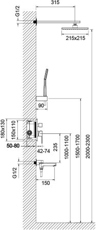 Душевой комплект Timo Selene SX-3069/17SM с внутренней частью, золото матовое 