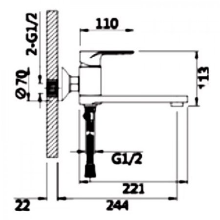 Cмеситель для ванны ViEiR V083532 Хром 