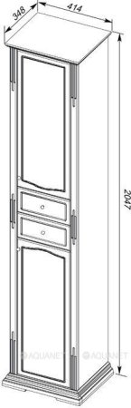 Шкаф-пенал для ванной Aquanet Тулуза 40 белый 