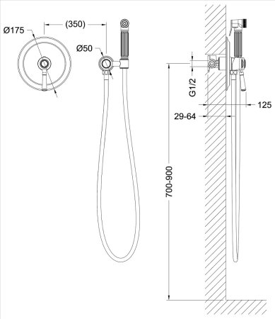 Гигиенический душ Timo Arisa 5309/02SM со смесителем, антик 