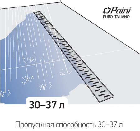 Душевой лоток Paini Harmony 850 CH850H с решеткой Хром 