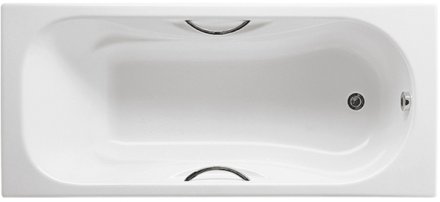 Чугунная ванна Roca Malibu 170x75 2309G000R с отверстиями для ручек с антискользящим покрытием 