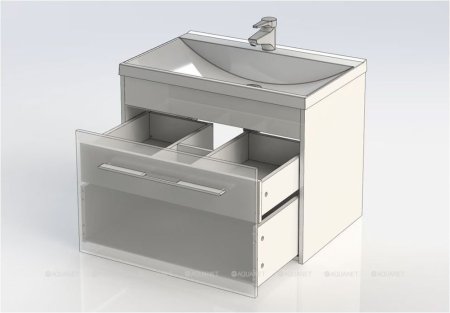 Тумба с раковиной Aquanet Августа 75 белый (раковина Нота 75) 