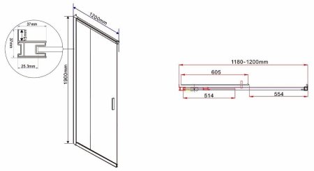 Душевой уголок Vincea Garda 120х90 VSS-1G9012CH профиль Хром стекло шиншилла 