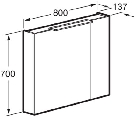 Зеркальный шкаф Roca Oleta 80 A857647515 с подсветкой Капучино 