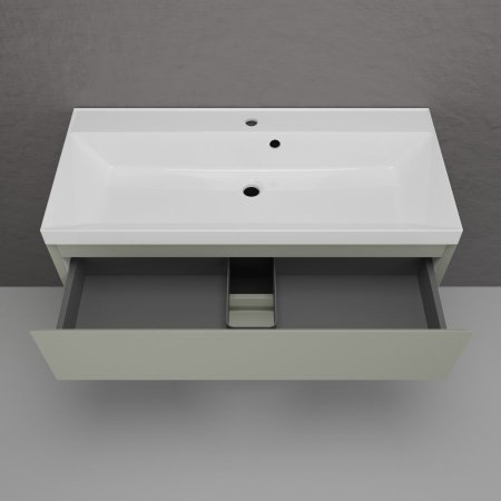 Тумба подвесная Style Line "Манхэттен 100" ЭМАЛЬ под ASTI 100 2 ящика PLUS олива 