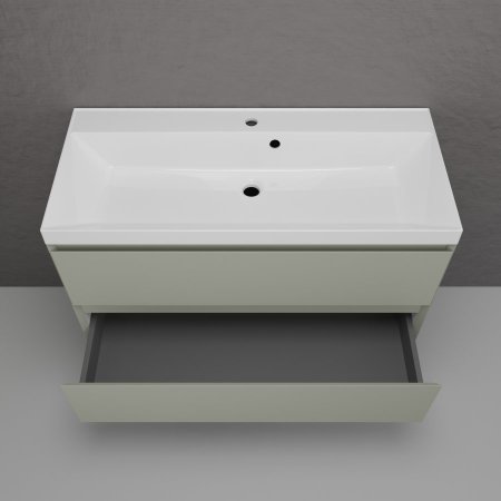 Тумба подвесная Style Line "Манхэттен 100" ЭМАЛЬ под ASTI 100 2 ящика PLUS олива 