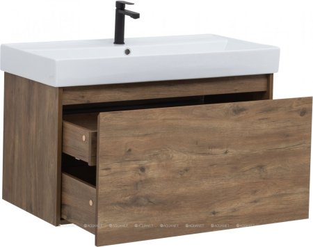 Тумба с раковиной Aquanet Nova Lite 90 дуб рустикальный (1 ящик) 