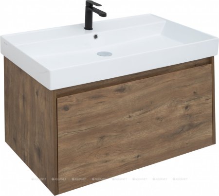 Тумба с раковиной Aquanet Nova Lite 90 дуб рустикальный (1 ящик) 