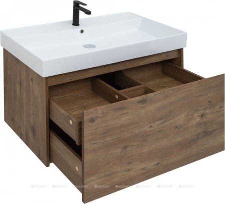 Тумба с раковиной Aquanet Nova Lite 90 дуб рустикальный (1 ящик) 