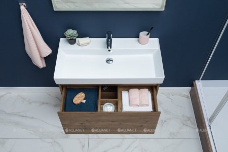 Тумба с раковиной Aquanet Nova Lite 90 дуб рустикальный (1 ящик) 