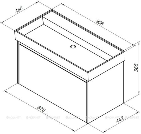 Тумба с раковиной Aquanet Nova Lite 90 дуб рустикальный (1 ящик) 