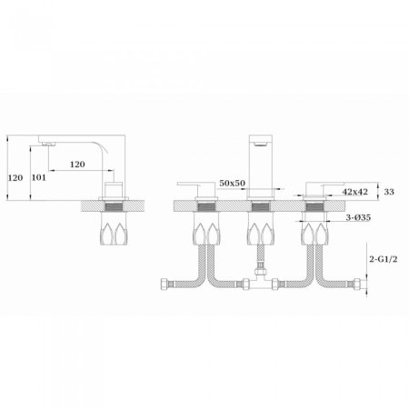 Cмеситель для раковины GANZER GZ12017 CHROME 
