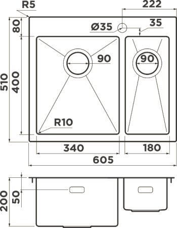 Мойка кухонная Omoikiri Akisame 60-2 L 