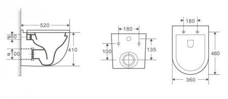 Унитаз подвесной CeramaLux 2198GW 