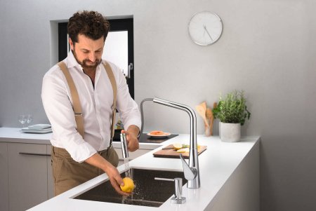 Смеситель Hansgrohe Metris Select M71 73820000 для кухонной мойки, хром 