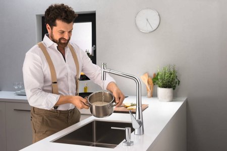 Смеситель Hansgrohe Metris Select M71 73820000 для кухонной мойки, хром 