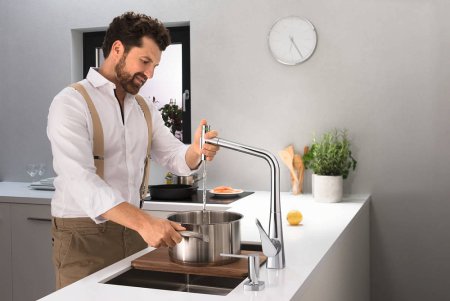 Смеситель Hansgrohe Metris Select M71 73820000 для кухонной мойки, хром 