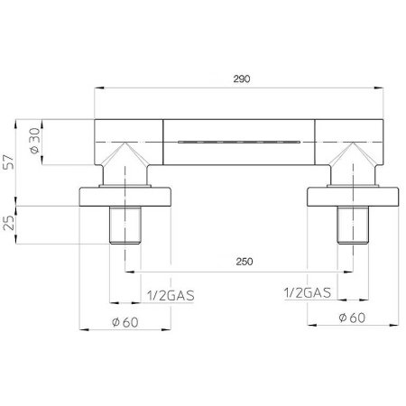 Верхний душ Bossini Cascata Wall I00271F.030 Хром 