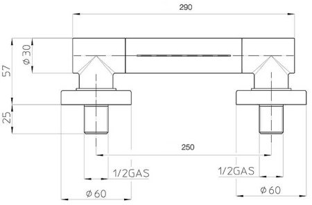 Верхний душ Bossini Cascata Wall I00271F.030 Хром 