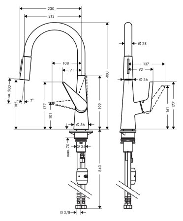 Смеситель для кухонной мойки Hansgrohe Talis S 72813000 