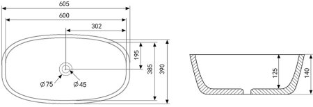 Раковина-чаша Abber Rechteck 60 AC2206 Белая 