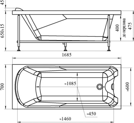 Акриловая ванна Radomir Ларедо 3 170x70 