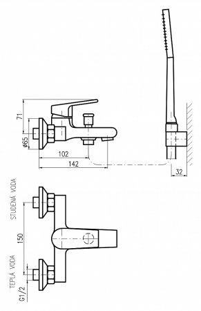Смеситель Rav Slezak Colorado CO154.5/1 для ванны с душем 