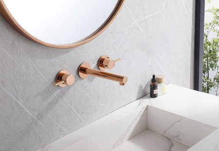 Смеситель для раковины Abber Wasser Kreis AF81121RG Розовое золото 