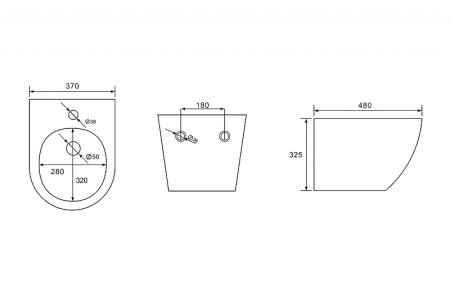 Биде ABBER Bequem AC1150 подвесное белое 