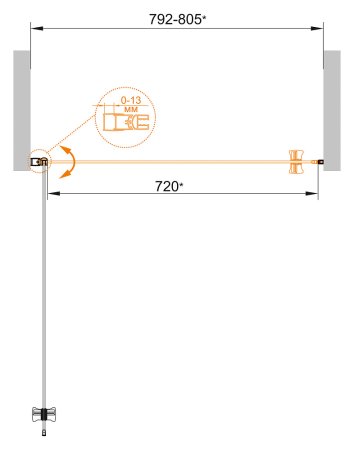 Душевая дверь в нишу Cezares ECO-O-B-1-80-P-Cr стекло punto 