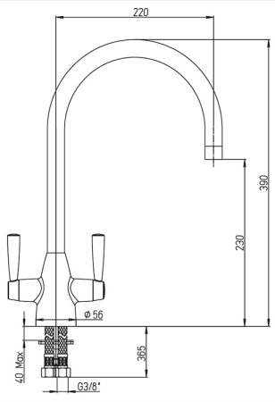 Смеситель для кухни Paini Cucina 64CR490KM Хром 
