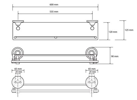 Полка Bemeta Retro 144302262 хром/матовое стекло 