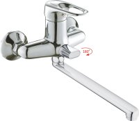 Смеситель однорычажный для ванны длинный излив HAIBA HB2204 хром