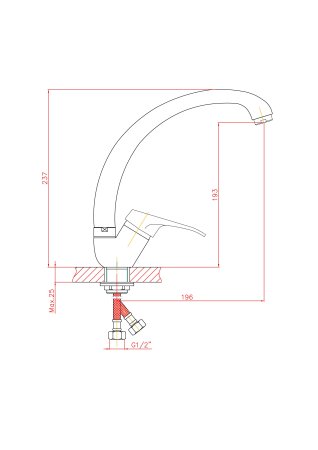 Смеситель однорычажный для кухни HAIBA CRON CN4113-2 